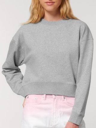 Sweater Cropped Damen - Heather Grey