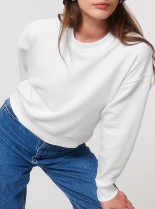 Sweater Cropped Damen - White