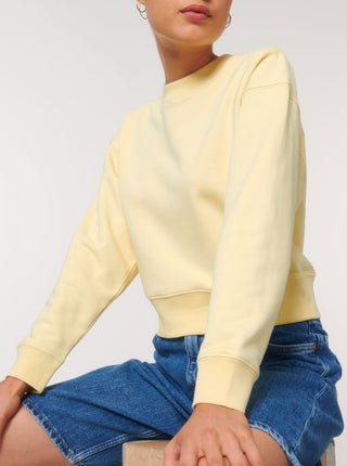 Sweater Cropped Damen - Butter