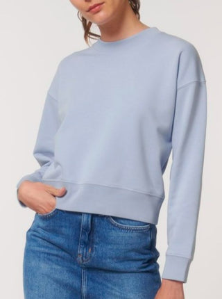 Sweater Cropped Damen - Serene Blue
