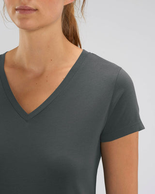 T-Shirt V-Ausschnitt Damen - Anthracite