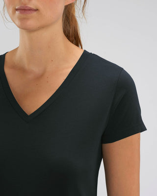 T-Shirt V-Ausschnitt Damen - Black
