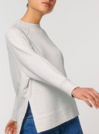 Sweater Sidecut Damen - Cream Heather Grey