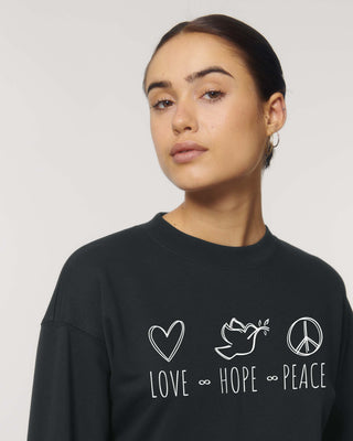 Love Hope Peace / Sweater Cropped Damen